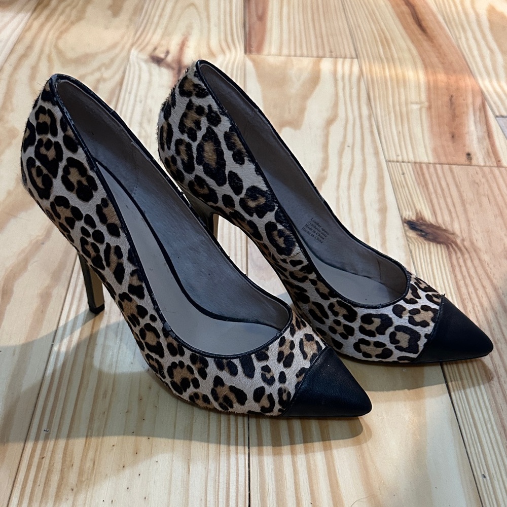 Menbur Leopard Print Women's Heels with Black Accents
